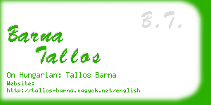 barna tallos business card